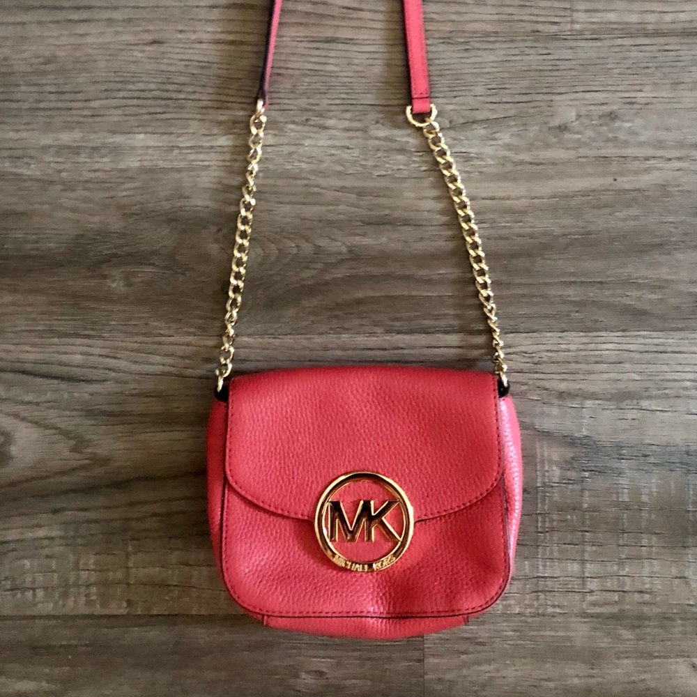 Michael Kors Pink Leather Mini Crossbody